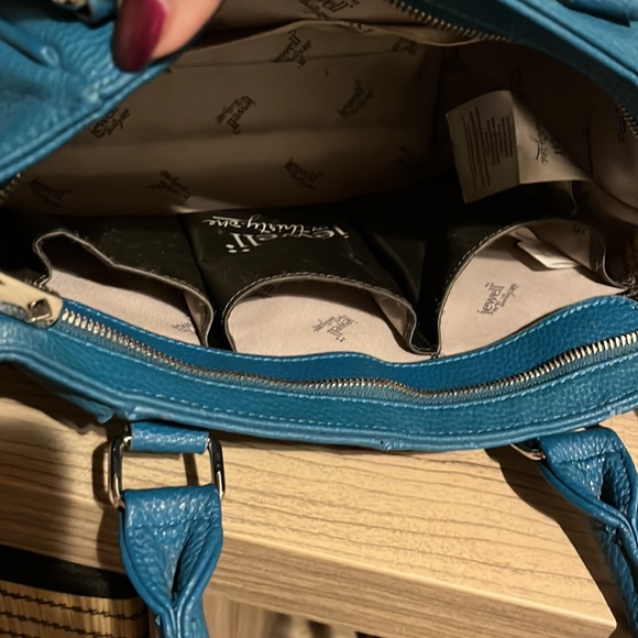 Thirty-one Teal Jewell bag with cross-body strap and Jewel 3-pocket attachment - Picture 9 of 12